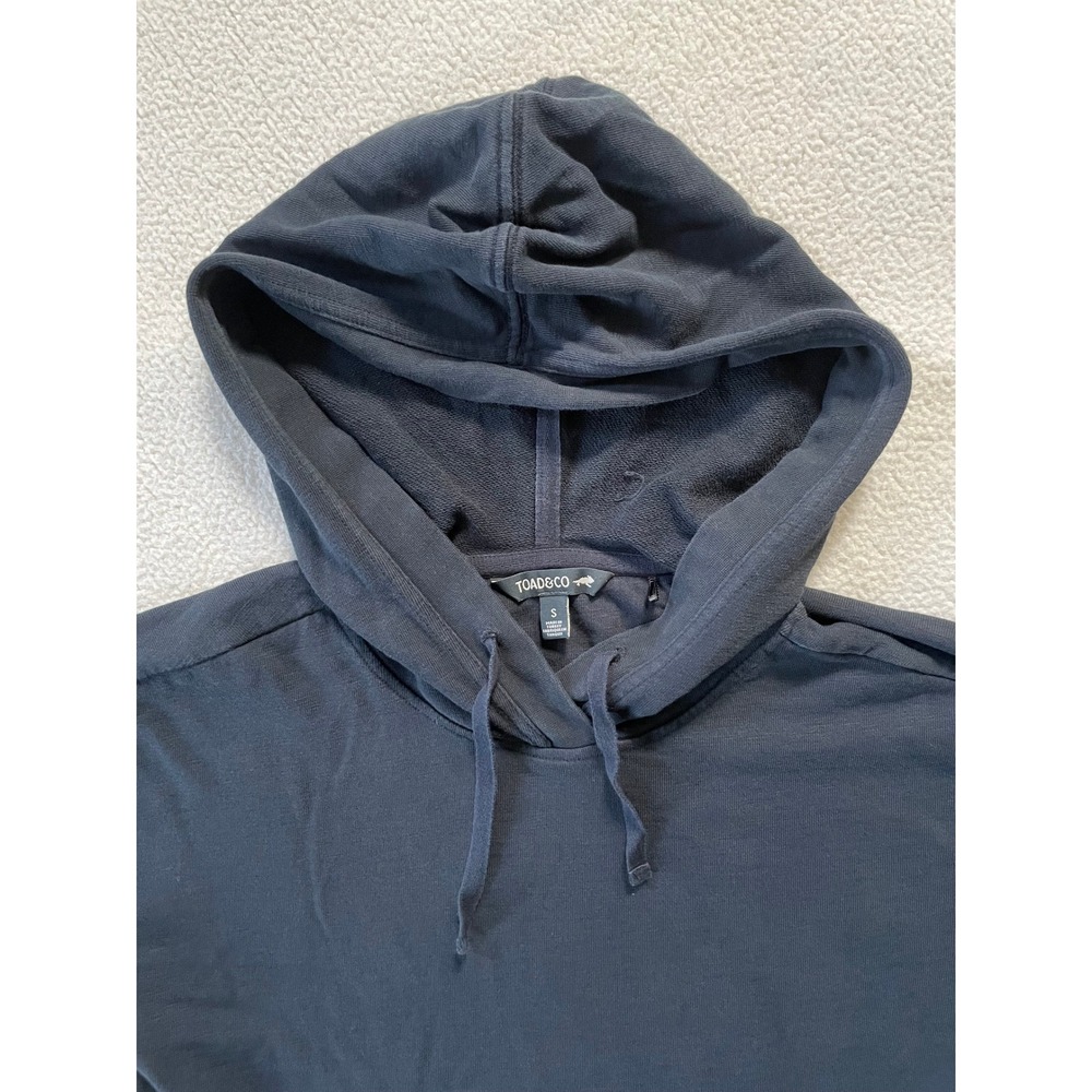 Toad&Co Womens Small Hoodie Dress Navy Long Sleeve Pockets Pullover Mini Boho - Picture 4 of 16